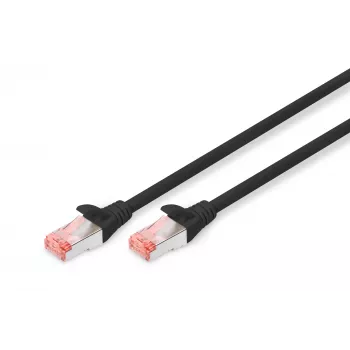 DIGITUS patchkábel rézvezető – CAT6 – S/FTP – snagless – 1 m – fekete