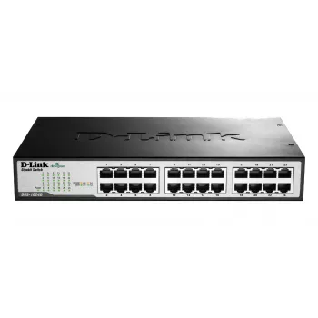 D-LINK switch 24 port 10/100/1000 Mbit/s rackbe szerelhető - NEM MENEDZSELHETŐ