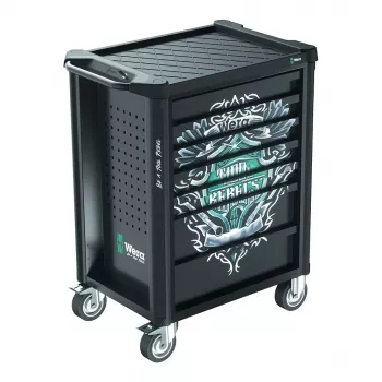 Wera 9700 Tool Rebel műhelykocsi 1, 7 fiók, rozsdamentes acél munkalap, zöld/fekete