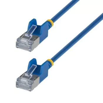 StarTech.com 0,5 m (1,6 ft) Cat6a ultraslim Snagless patchkábel, RJ-45 U/FTP, 34AWG, 10 Gbps, kék