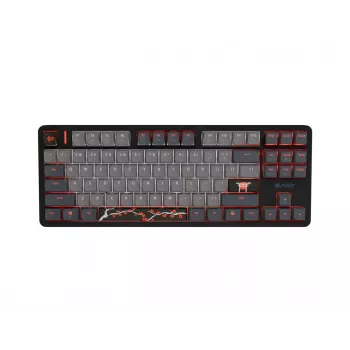 Fury Kanabo K6 gaming billentyűzet, US kiosztás, RGB világítás, mágneses csuklótámasz, fekete/szürke