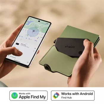 Chipolo CARD & LOOP újratölthető Bluetooth-nyomkövető csomag iOS és Android rendszerhez, Charcoal