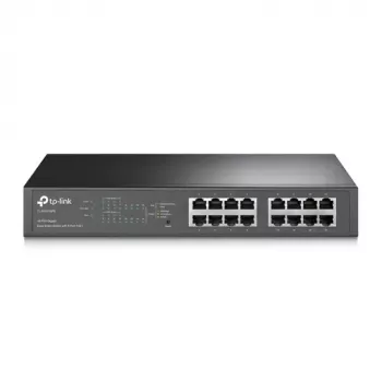 TP-LINK TL-SG1016PE 16 portos Gigabit Easy Smart PoE+ switch (110W, 8 PoE+ port, rackbe szerelhető)