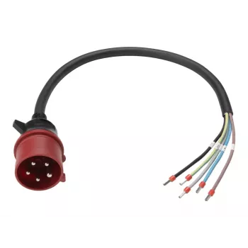 Anker SOLIX tápkábel, IEC 60309 3P+N+E nyitott végre, 32 A, 60 cm, piros