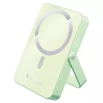 Verbatim Charge 'n' Go mágneses vezeték nélküli power bank állvánnyal 10000mAh USB-C PD 3.0 zöld