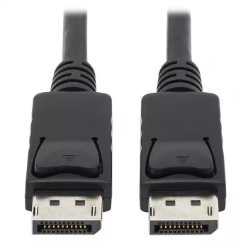 EATON Tripp Lite Series DisplayPort-kábel reteszelő csatlakozókkal, 4K 60 Hz (M/M), fekete, 10 ft (3,05 m)