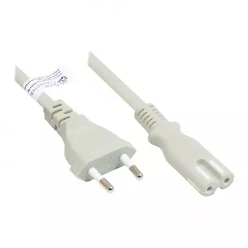 GoodConnections Euro tápkábel Euro dugó Type-C (egyenes) C7/Euro 8 aljzatra (egyenes), szürke, 0,75 mm², 5 m, Good Connections® (P0370-GR050)