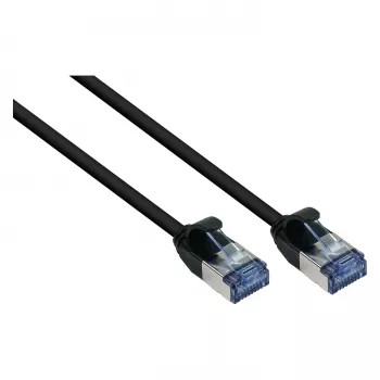GoodConnections RNS® SlimLine patchkábel, Cat.6A, U/FTP, PiMF, halogénmentes (LSZH), 500MHz, réz, fekete, 1m