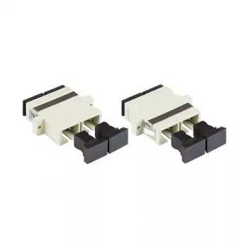 GoodConnections SC/UPC duplex üvegszál-adapter, OM2 multimód, kerámiahüvely, műanyag ház, peremmel, szürke (LW-K207)