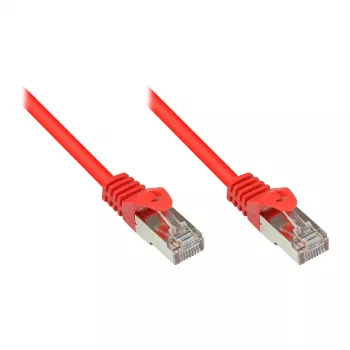 GoodConnections Alcasa Cat5e RJ-45 patchkábel, 0,15m, piros, aranyozott csatlakozókkal