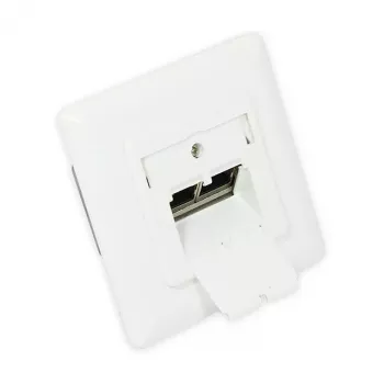GoodConnections Cat. 6 hálózati aljzat, 2xRJ45, árnyékolt, süllyesztett, designkompatibilis, függőleges kábelbevezetés, jelzőfehér (RAL 9003), GC-N0024