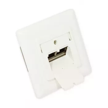 GoodConnections hálózati aljzat Cat. 6, 2xRJ45, árnyékolt, süllyesztett, designkompatibilis, függőleges kábelbevezetés, gyöngyfehér RAL 1013 (GC-N0025)