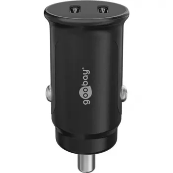 GOOBAY Dual-USB-C PD autós gyorstöltő (Power Delivery), fekete - 30W (12/24V) USB-C eszközökhöz