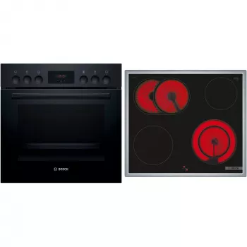 Bosch HND211LB2 fekete beépíthető sütő és indukciós főzőlap szett (HEF113BB0 + NKN645GA2E)