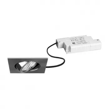 Brumberg 39365153 BB05 LED beépíthető spot szett, négyzet, nikkel, 6 W, 230 V, 3000 K (830), fázis-dimmelhető, dönthető