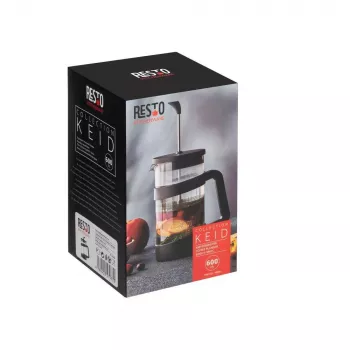 RESTO French Press 600ml rozsdamentes acél boroszilikát üveg kávéfőző