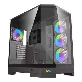 DARKFLASH DQX90 fekete mid-tower számítógépház edzett üveggel