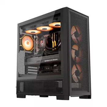 DarkFlash AIRNOVA big-tower PC-ház, E-ATX, 3 x 120 mm-es ventilátor, USB-C Gen2, fekete