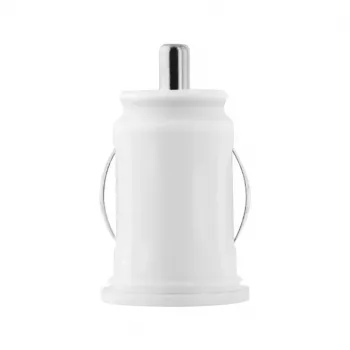 TOTI Dual USB autós töltő Micro-USB-kábellel 1m 2,1A, fehér