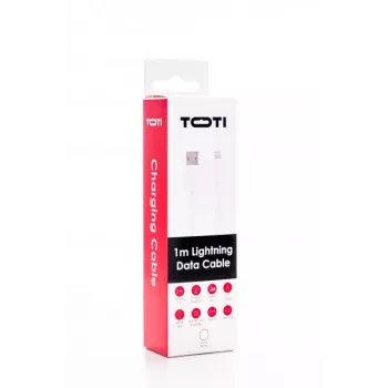 SEEK TOTI USB-A – Lightning, 1m PVC adatkábel 2A (nem MFI), fehér