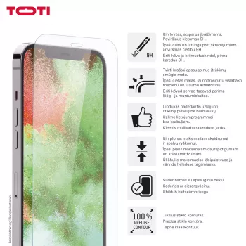 TOTI Tempered Glass 2D képernyővédő Full Cover iPhone 17/16 Pro készülékhez, átlátszó