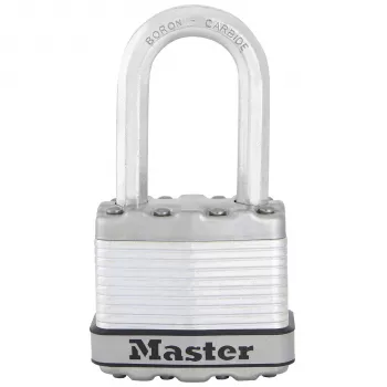 Master laminált lakat M1EURDLFCC korrózióvédelemmel, bórkarbid kengyel, 8 mm átmérő, 48 mm kengyelszélesség, külön záródó, 2 kulcs, időjárásálló, biztonsági szint 8/10