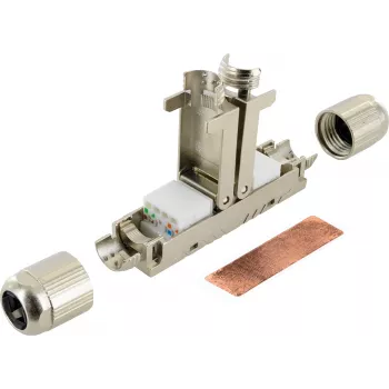 Schwaiger Keystone hálózati kábelcsatlakozó CAT 6A árnyékolt szerszám nélküli RJ45 modul