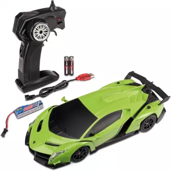 Carson 1:24 Lamborghini Veneno 2.4G 100% RTR RC autó zöld