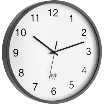 TFA 60.3511.10 rádióvezérlésű falióra, kerek, szürke/fehér, műanyag/üveg, klasszikus design