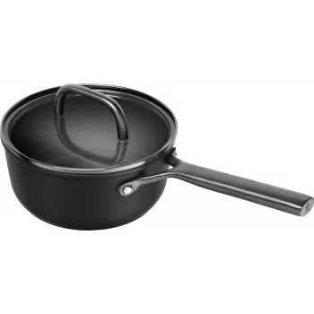 ZWILLING Milano nyeles lábos üvegfedővel 18 cm, fekete (1035051)