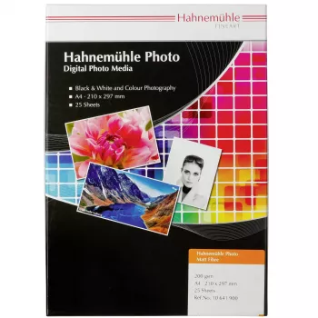 Hahnemühle Photo Matt Fibre 200 - Smooth Matt - 300 µm - Warm Tone - A4 (210 x 297 mm) - 25 lap