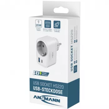 ANSMANN USB töltő HS220 20W USB-C Power Delivery 3.0 fehér