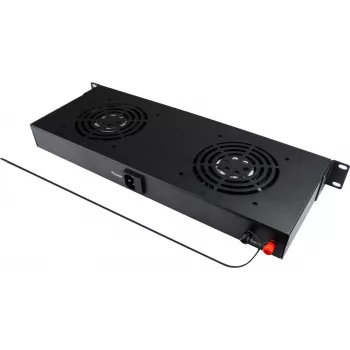 GoodConnections 19 inch digitális ventilátoregység két ventilátorral, termosztáttal és riasztásfunkcióval (GC-N0163)