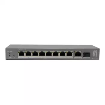 LevelOne PoE+ switch 8xGE PoE/1xGE/1xSFP 120W nem menedzselt műanyag