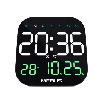 Mebus 19855 rádiós falióra analóg asztali óra 18,5 cm fekete