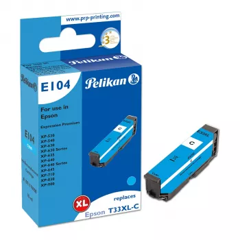 Pelikan E104 kompatibilis tintapatron cián High Yield (XL) Epson XP-530 XP-540 XP-630 XP-635 XP-640 XP-645 XP-710 XP-830 XP-900