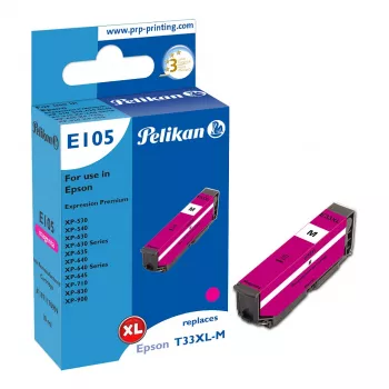 Pelikan E105 kompatibilis tintapatron bíbor High Yield (XL) Epson XP-530/540/630/635/640/645/710/830/900 - 1 csomag