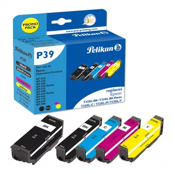 Pelikan P39 kompatibilis tintapatron többes csomag 5 darabos csomag Epson 33XL (fekete, cián, bíbor, sárga, fotó fekete)