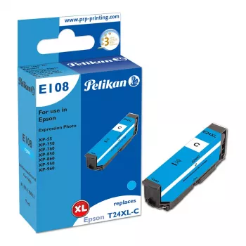 Pelikan E108 kompatibilis tintapatron cián High Yield (XL) Epson Expression Photo XP-55/XP-750/XP-760/XP-850/XP-860/XP-950/XP-960 - 1 darabos csomag