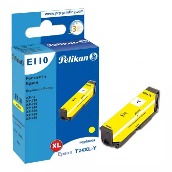 Pelikan E110 kompatibilis tintapatron sárga High Yield (XL) Epson Expression Photo XP-55/XP-750/XP-760/XP-850/XP-860/XP-950/XP-960 - 1 darabos csomag