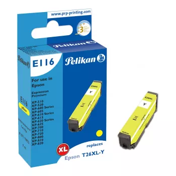 Pelikan E116 kompatibilis tintapatron sárga High Yield XL Epson 26XL-hez