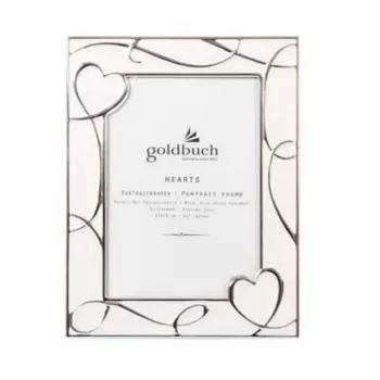 Goldbuch Hearts képkeret - fém - bézs/fehér - asztali - 10x15 cm - téglalap