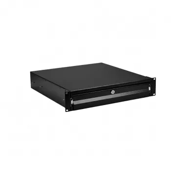 EFB-Elektronik 19 inch 2U billentyűzet-/dokumentumfiók, zárható, RAL 9005 (mélyfekete)