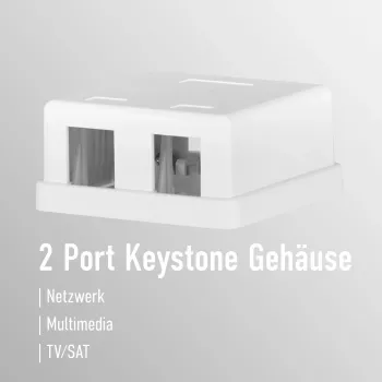 EFB Electronics Keystone csatlakozódoboz, 2 port, fali, tisztaságfehér, üres ház