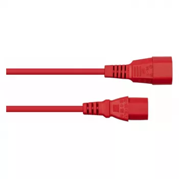 Kabelmeister C14–C13 hosszabbító kábel piros 2m 1,00mm² H05VV-F