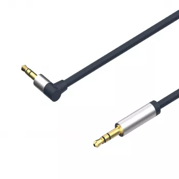 ShiverPeaks audio 3,5mm jackkábel, könyökös/egyenes 0,7m - fekete