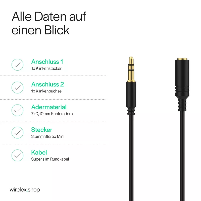 ShiverPeaks audio jackkábel mini flex