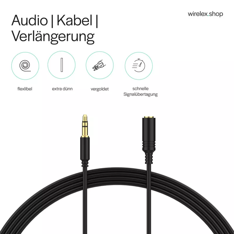 ShiverPeaks audio jackkábel mini flex