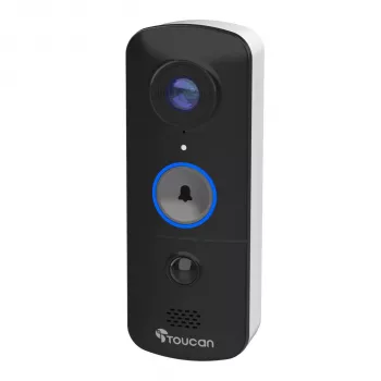 Toucan vezeték nélküli videós kaputelefon csengővel V3 - 1080p Full HD, 180° széles látószög, éjjellátó, kétirányú kommunikáció, PIR mozgásérzékelés, IP56, fekete