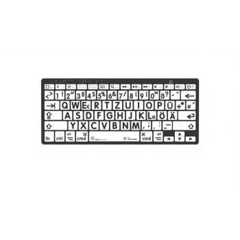 Logickeyboard Mac Bluetooth Braille billentyűzet nagy méretű jelekkel, fekete-fehér - 78 gomb